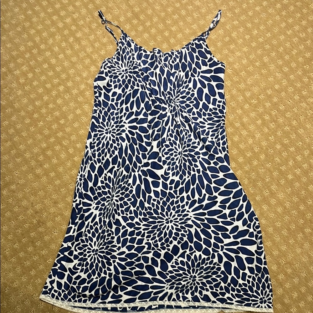 Old Navy Blue and White Floral Chemise